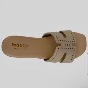 Rag & Co Sandal IVANKA Tan Brown‎ Slide Leather Size 9 New In Box W/ Dust Bag
